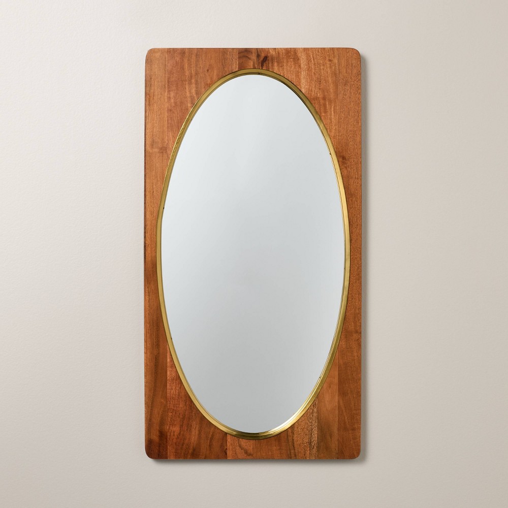 14.75"x28" Wood Framed Oval Mirror - Hearth & Hand™ with Magnolia