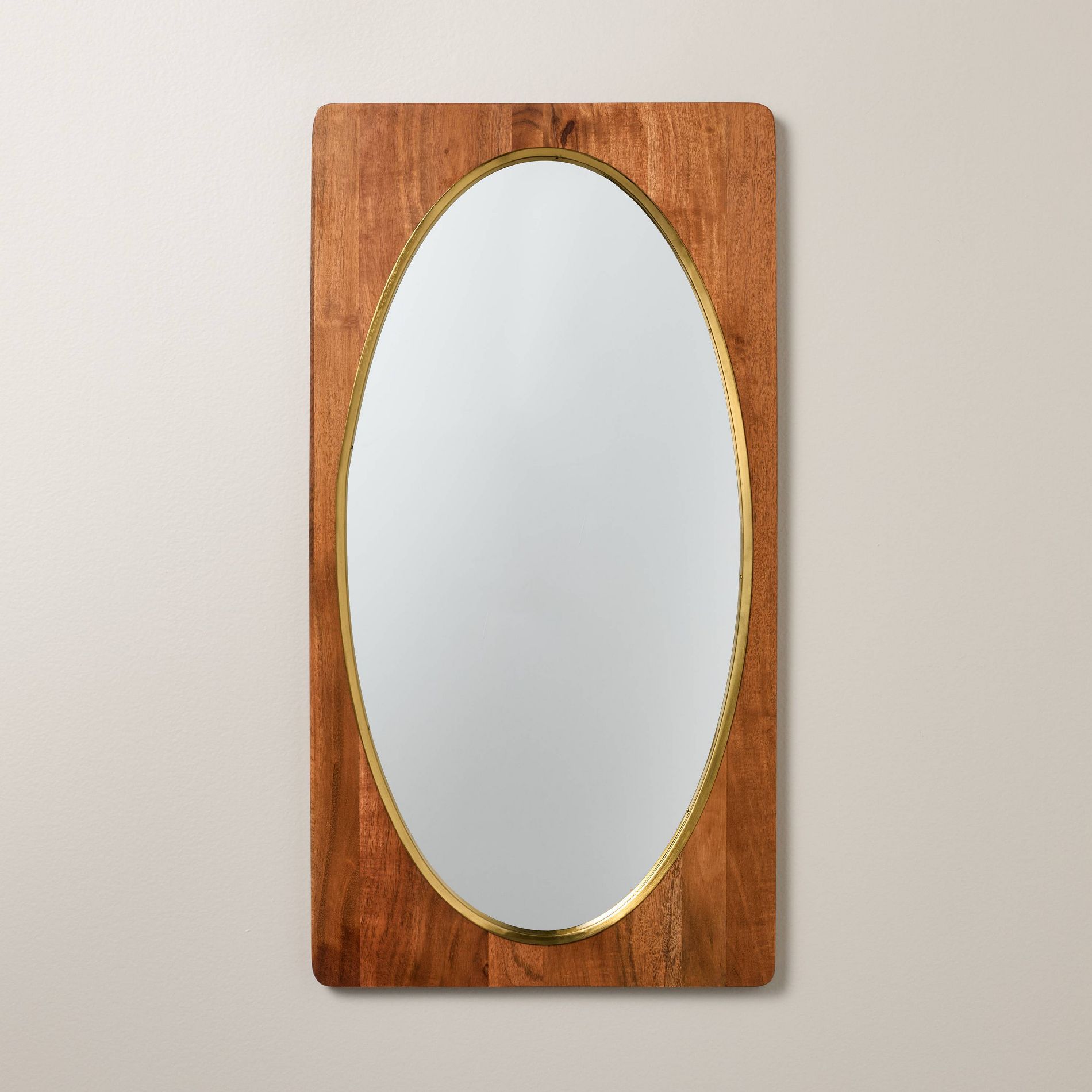 14.75"x28" Wood Framed Oval Mirror - Hearth & Hand™ with Magnolia