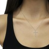 Haus of Brilliance Silver 1/6 Cttw Diamond Miracle-Set Shared Prong Cross Pendant Necklace - 4 of 4