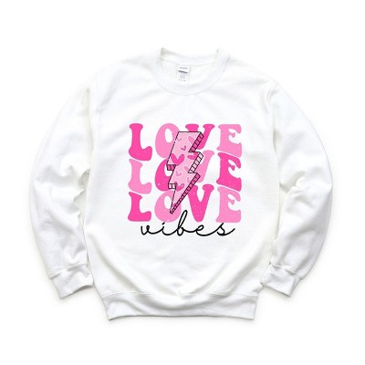 Simply Sage Market Women's Graphic Sweatshirt Love Vibes Bolt