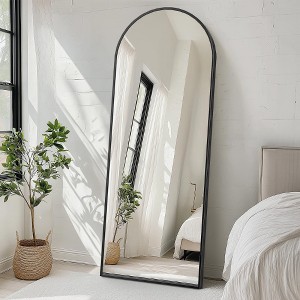 Lyngins Arched Full Length Mirror, Upgraded Glass Standing Mirror, Aluminum Alloy Frame Full Body Mirror, Versatile Floor Mirror for Home & Store - 1 of 4