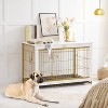 MaseiKar Dog Crate Furniture, Large Dog Kennel Indoor, Wooden Cage with Pull-Out Tray, Double Doors Pet House Side End Table for Large/Medium - 2 of 4