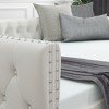 NicBex Full Daybed with Twin Trundle, Velvet Sofa Bed with Tufted Button Back, Upholstered Day Bed with Copper Nail Design - 4 of 4