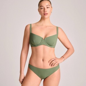 Vitamin A Women's Ribbed Demi Underwire Bikini Top - Green - 1 of 3