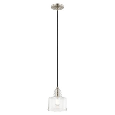 Livex Lighting Art Glass 1 - Light Pendant in  Brushed Nickel