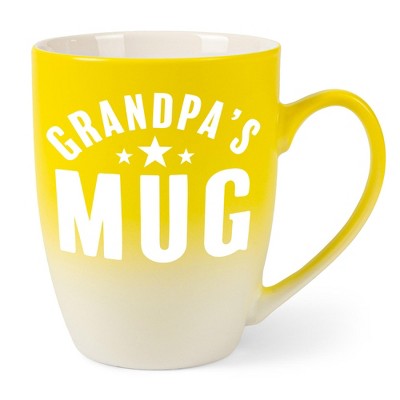 Elanze Designs Father's Day Appreciation Coffee Cup Mug 12 Ounce Ceramic With Ombre Gradient Grandpa's Mug Yellow and White