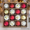 16pc Charming Elegance Ornament Bundle Set, Red White and Gold with Glitter Premium Shatterproof| OrnamentallyYou - 2 of 4