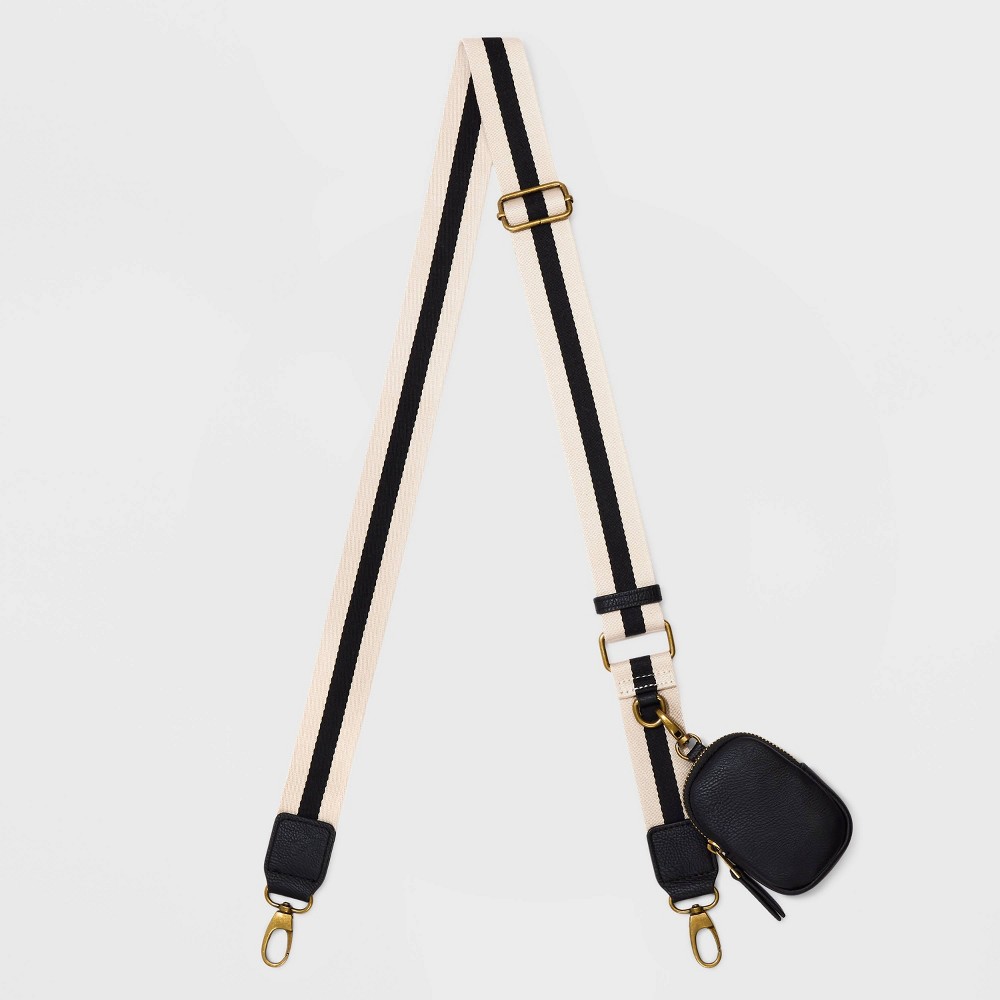 Photos - Travel Accessory Striped Handbag Strap - Universal Thread™ Black Multi-Colored