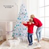 Tangkula 5/6/7/8FT Artificial White PVC Christmas Tree Outdoor w/ Metal Stand and Anti-scratching Cover - 3 of 4