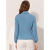 Allegra K Women's Office Solid Turn Down Collar Lace Trim Long Sleeve Button Down Shirt - 4 of 4