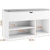 Cushioned Shoe Storage Bench with 2-Tier Shelves - Entryway Organizer for Living Room, Hallway, & Mudroom - 3 of 4