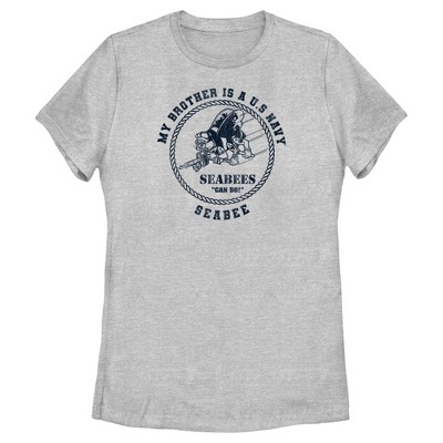 Women's United States Navy My Brother Is A Seabee T-shirt - Athletic ...