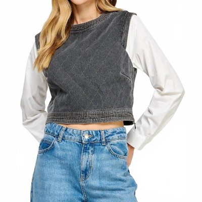 Women's Quilted Demin Top - Strut & Bolt