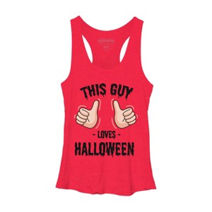 Women's Design By Humans This Guy Loves Halloween By MultimediaOne Racerback Tank Top - 1 of 3