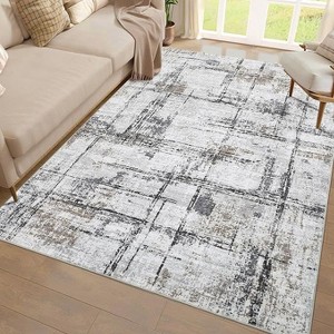 Machine Washable Rug Soft Modern Abstract Non-Slip Non-Shedding Neutral Farmhouse Rug for Living Room Bedroom - 1 of 4