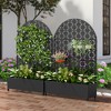 Wrought Iron Black Rectangular Planting Box with Climbing Rack (Square) - 4 of 4