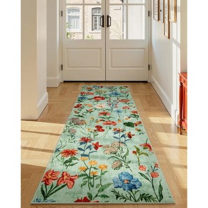 coucheta Multi-size Floral Area Rug for Living Room, Boho Machine Washable Low Pile Soft Non Slip Vintage Carpet, for Bedroom, Dining Room, Office - 1 of 4