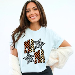 Checkered Mama Leopard Stars - Womens Garment Dyed Tee - 1 of 3