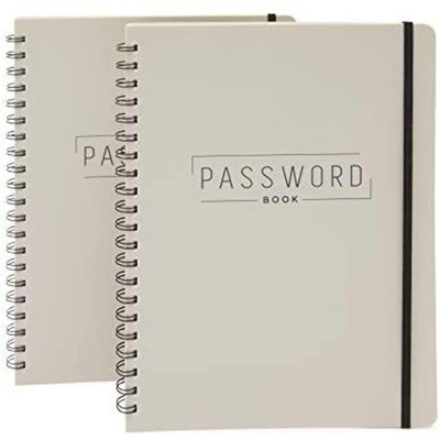 Okuna Outpost 2 Pack Spiral Notebook Password Book with Alphabetical Tabs, 8.5 x 11 in