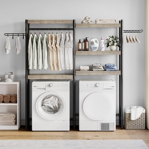 Double Row Over Washer and Dryer Storage Shelves, 5-Tier Laundry Room Organization and Storage Shelves, with Adjustable Height - 1 of 4