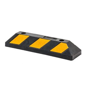 Guardian Parking Stop, 2 Foot Long Flexible Rubber Curb, Highly Visible Accessory with Mounting Holes for Job Sites and Garages, Black/Yellow - 1 of 4