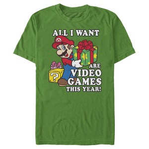Men's Nintendo Christmas Mario All I Want Are Video Games T-Shirt - 1 of 4