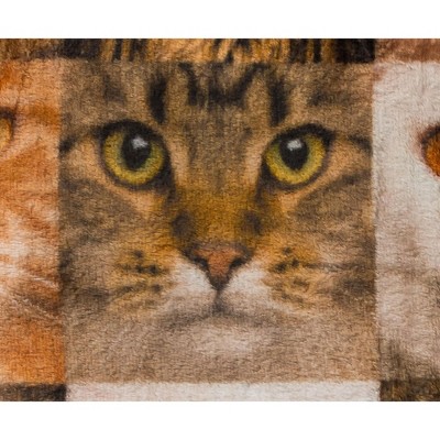 Cat Face Collage Fleece Throw Blanket 45 x 60 Inches