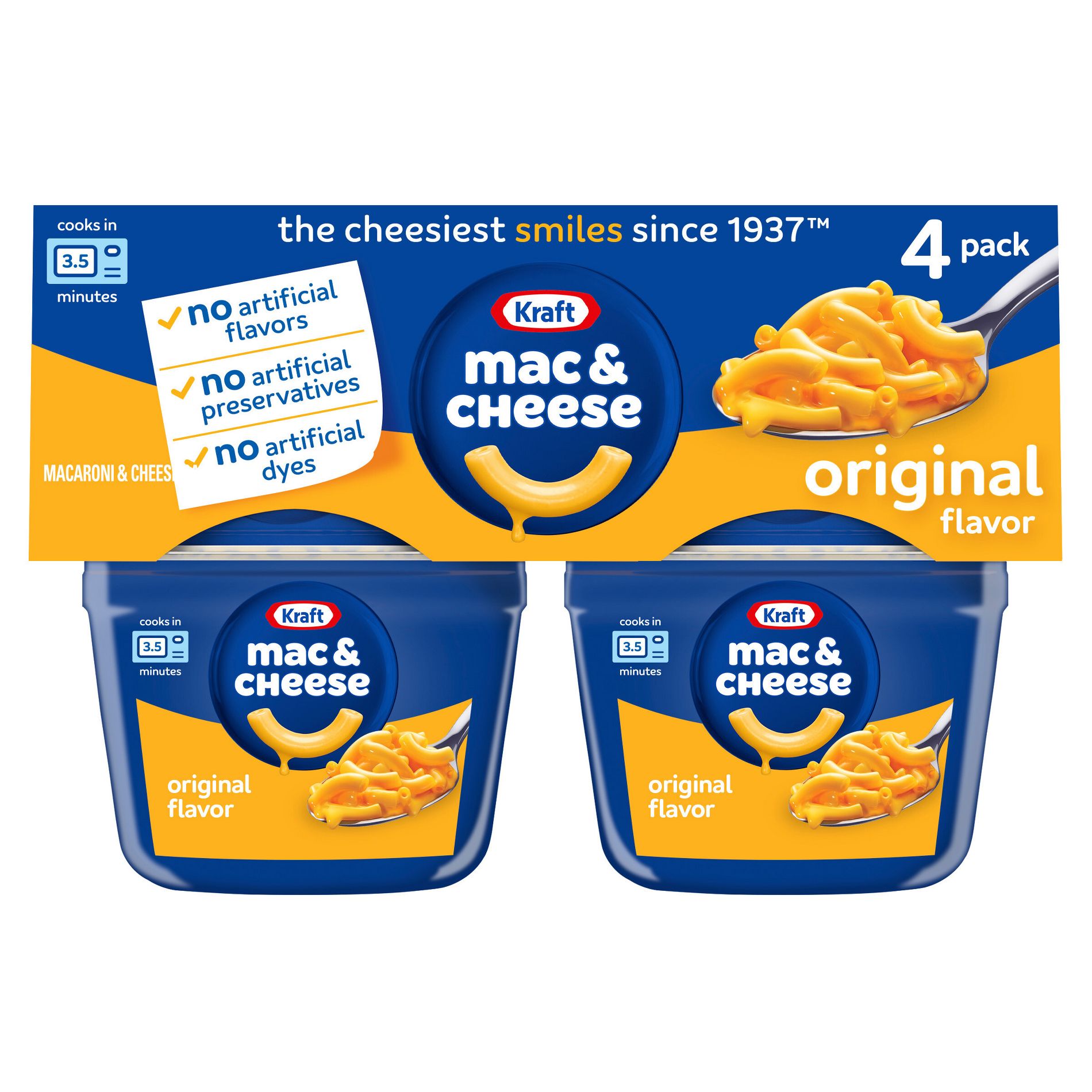 Kraft Original Mac and Cheese Cups Easy Microwavable Dinner