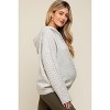 Pinkblush Grey Mixed Knit Maternity Hooded Sweater - 2 of 4