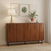 YOOCOZZ Mid-Century Modern Sideboard Buffet Cabinet, Geometric Carved Metal Legs - Walnut - 3 of 4
