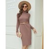 Womens Turtleneck Sweater Dress Slim Fit Long Sleeve Bodycon Ribbed Knit Sweater Dress Midi Sweater Dress - 4 of 4
