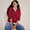 Lands' End Women's Fuzzy Wedged Quarter Zip Sweater - 4 of 4