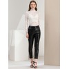 Allegra K Women's See-Through Long Sleeve Turtleneck Sheer Floral Lace Blouse - 3 of 4