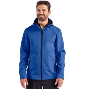 Clique Tempo Recycled Stretch Softshell Mens Hooded Jacket - 1 of 2