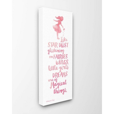 10"x1.5"x24" Little Girls Dream of Magical Things Stretched Canvas Wall Art - Stupell Industries