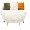 MAYEERTY Corduroy Sofa Fabric with Three Matching Pillows and Two Spacious and Comfortable Seats for Living Room - 4 of 4