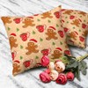 Christmas Gingerbread Man Decorative Throw Pillow Covers 18x18 Set of 2 Cute Candy Cane Hot Cocoa Xmas Tree Print - 3 of 4