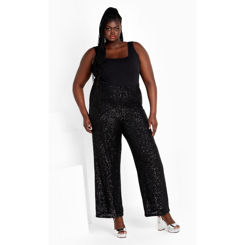 Women's Plus Size Avery Sequin Pant - black | CITY CHIC, 2 of 6