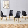 TiramisuBest Modern Dining Chairs 4 or 2 Piece Set Orange Yellow Dark Gray PU Leather Cushioned Metal Legs Kitchen Living Room Dining Room - 3 of 4