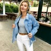 Anna-Kaci Women's Classic Distressed Denim Jacket Long Sleeve Button Down Ripped Boyfriend Jean Trucker Jackets - 4 of 4