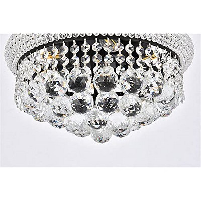 Primo Black and Clear Crystal LED Flush Mount Light