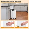 Slim Stainless Steel Step Trash Can - Rectangular Kitchen Garbage Bin with Soft-Close Lid, Anti-Fingerprint, Space-Saving for Small Spaces - 3 of 4
