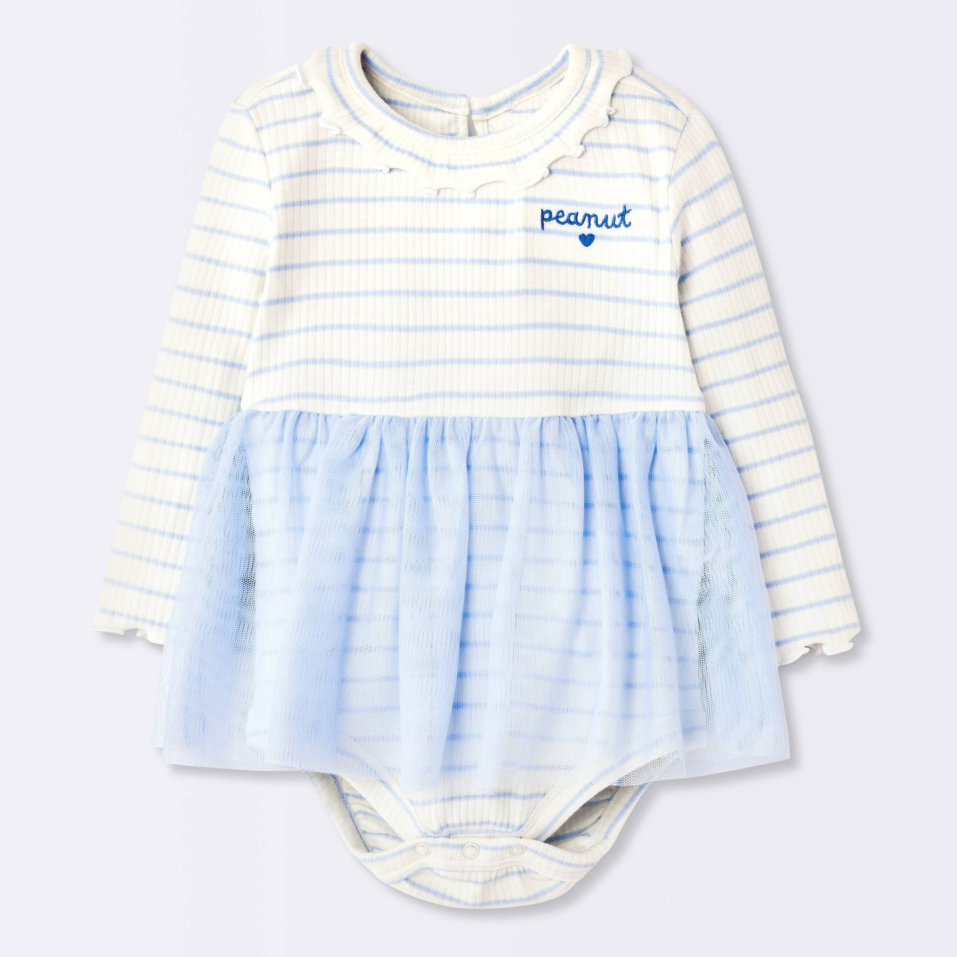 Baby Girls' Striped Tulle Skirt Bodysuit - Cloud Island™ Blue