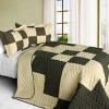 Slickblue 3 PC Full/Queen Quilt Set, Handmade Vermicelli Quilted, Soft TC Fabric, 6 Unique Designs, Bedding - 4 of 4