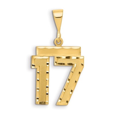 Black Bow Jewelry 14K Yellow Gold, Varsity Collection, Medium D/C Pendant Number 17
