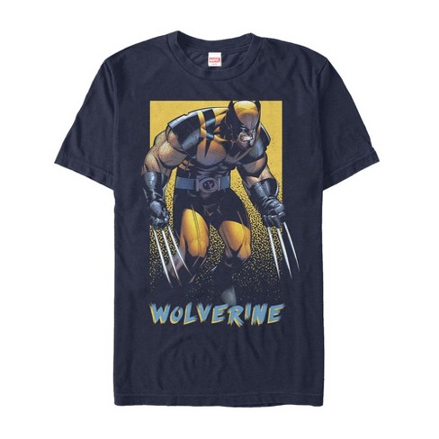 Men's Marvel X Men Wolverine Classic T Shirt   Navy Blue   Small