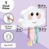 Blue Panda Pull String Cloud Pinata for Girls, Rainbow Birthday Party Supplies, Gender Reveal Pinata, Baby Shower (16.5x10 in) - 4 of 4