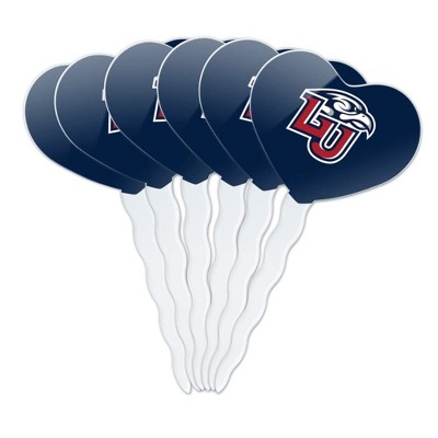 Liberty University Primary Logo Heart Love Cupcake Picks Toppers Decoration Set of 6