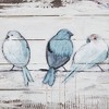 30" x 12" Perched Birds Hand Painted Wood Plank White/Gray - 4 of 4