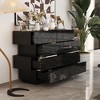 Famapy Modern Black High-Gloss Dresser Chest of Drawers – Tiered Sliding Storage Cabinet - 3 of 4